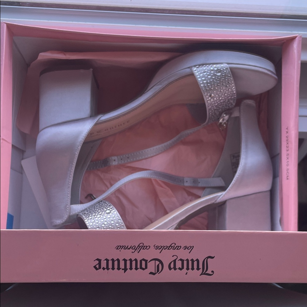 Juicy Couture Silver Block Heel Sandals